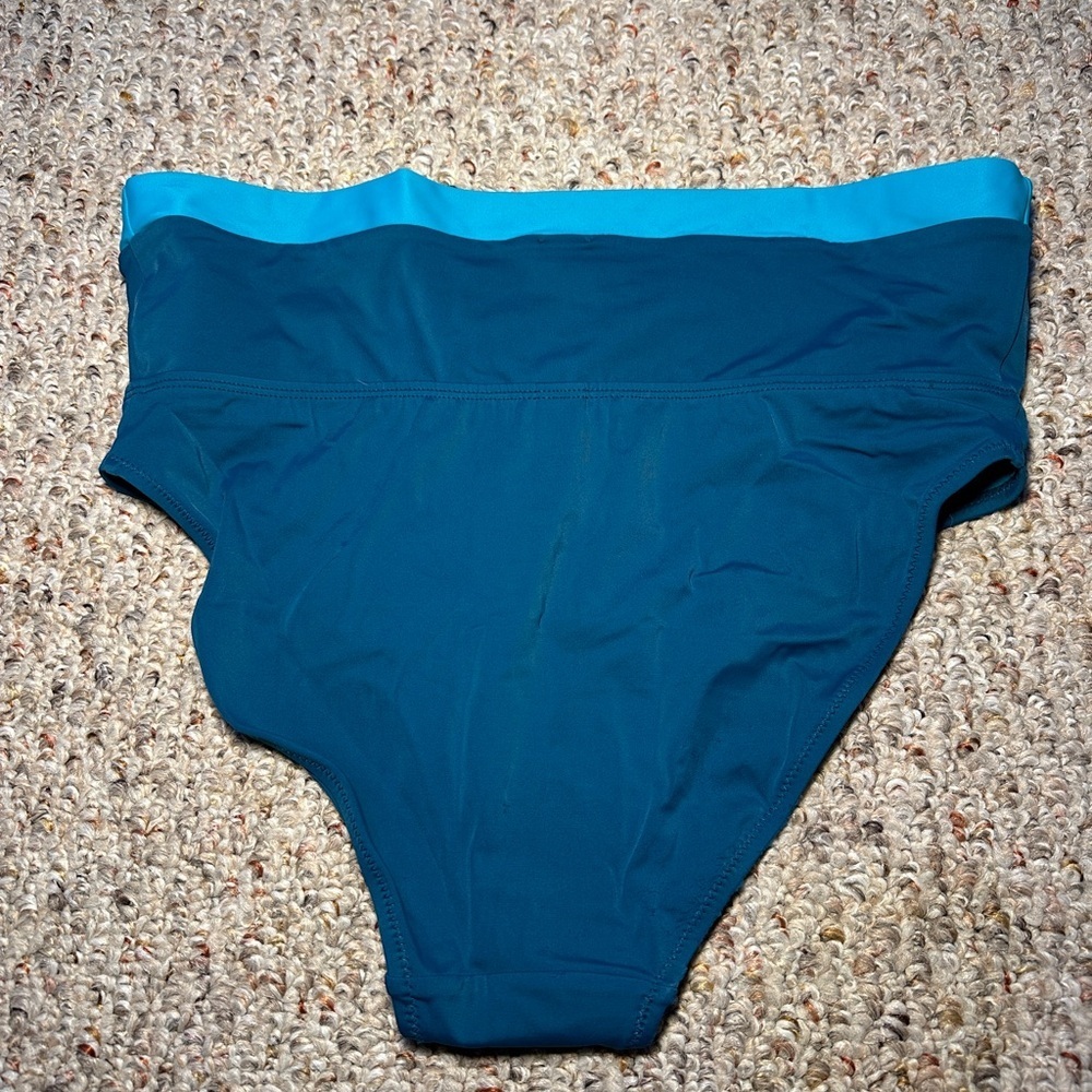 Panache Blue High-Waisted Bikini Bottom -M - Picture 2 of 3